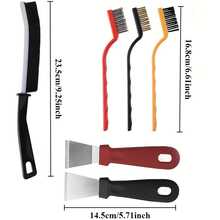 7Pcs Crevice Cleaning Brush Set, Hard Bristle Cleaning Supplies For Kitchen, Bathroom, Corner, Sink, Cup, Teapot, Bottle, Blender - Multicolor 7-piece Set - View 3