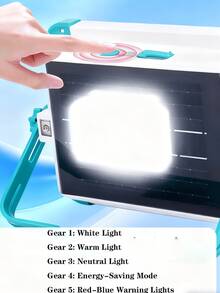 1pc 296 LED Portable Solar Camping Light, 5 Brightness Levels, Rechargeable, Suitable For Hiking, Fishing, Night Market And Other Outdoor Activities & Emergencies - Mint Green - View 9