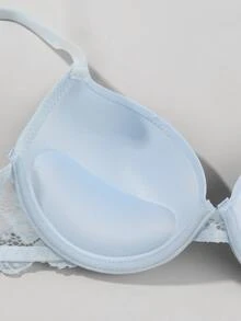 5pcs Elegant Solid Color Lace Patchwork Push-Up Bra - Multicolor - View 5