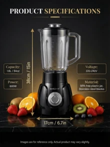SOKANY SK-185 Multi-Function Mixer 2-In-1 Food Processor, Equipped With 500W High Power, 1500ML Large Capacity, Equipped With Coffee/Spice Grinder, Stainless Steel Blade, Multi-Function For Minced Meat And Vegetable Juice, Grinding Beans, Convenient And Practical Family Kitchen Use, Processing Various Ingredients, Is The Perfect Gift For Valentine's Day, Thanksgiving, Christmas And Other Festivals