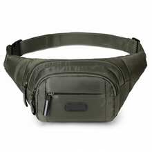 Men's Military Green Fanny Pack Shoulder Bag Unisex Waterproof Money Belt Streetwear Ondway Tactical - 軍綠色 - 查看 5