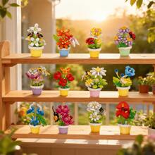 1. Bộ xếp hình hoa nhỏ bằng hạt vi mô, bộ xếp hình hoa nhiều màu sắc tự làm, bó hoa trang trí, thích hợp làm quà tặng sinh nhật, Ngày của Cha, Ngày của Mẹ, Ngày Nhà giáo, các ngày lễ, đám cưới, lễ tốt nghiệp, năm mới, quà Giáng sinh. - Nhiều màu - Xem 1