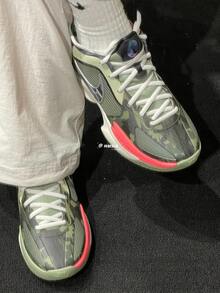 Nike Air Zoom G.T. Cut CROSS Comfortable Sports Low-Top Camo Basketball Shoes, Unisex, Olive Green - Dark Green - View 9