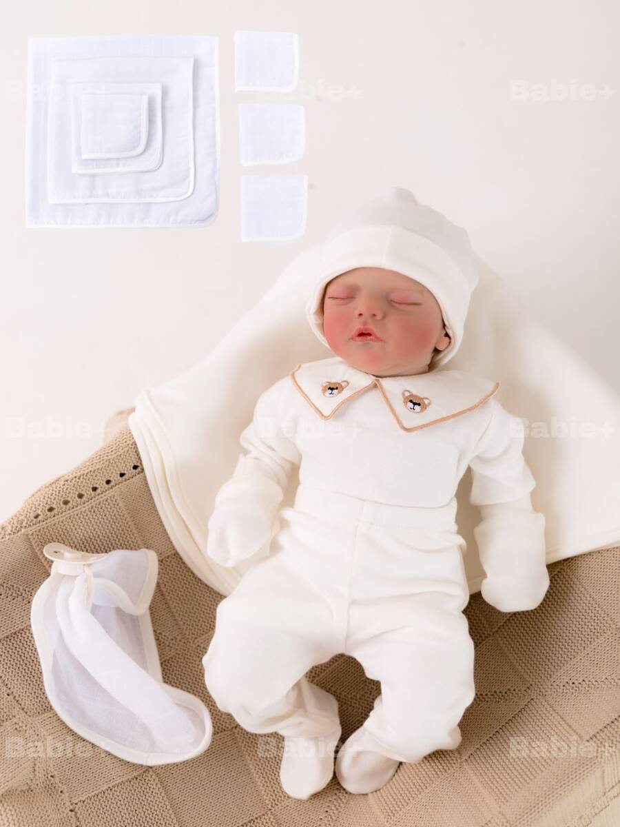 12-Piece Baby Bear Set, , 100% Cotton, For Girls And Boys, Unisex, Newborn - Màu be - Xem 1