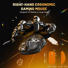 ATTACK SHARK * MAGIC-REFINER X2 69g Superlight Wireless Gaming Mouse, BK3633 Tri-Mode BT/2.4G Wireless/Wired Mouse, 25000 DPI, 1000Hz Polling Rate, 500mAh, Med To Large Hand Size, 5 Programmable Buttons For PC/ Gamer - White/ Black & Tape - Multicolor - View 4