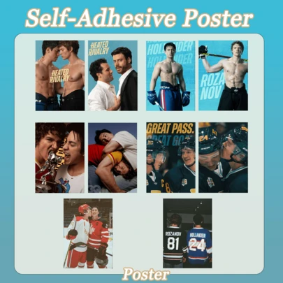 2pcs Heated Rivalry Poster, 30*21cm/A4 Size Self-Adhesive Poster, Fans Merchandise, Movie Poster, Wall Decor Poster, Can Be Pasted On Walls, Also Suitable As Collectible Poster Or Gift For Friends