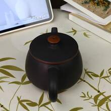 1 Set Lila Ton Hanwa Teekanne Set, handgefertigtes Lila Ton Teegeschirr, Heim- und Reise Tee Set, beinhaltet 1 Teekanne und 2 Gäste Teetassen, einzigartiges chinesisches Stil Teegeschirr, geeignet für Zuhause, Gäste und als Geschenk - Verschiedenfarbig - Übersicht 5