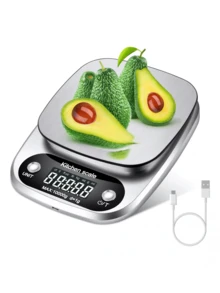 Báscula electrónica recargable de alta precisión con una exactitud de 1 gramo/10 kilogramos. - Plateado - Ver 1