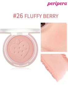 K-Beauty Peripera Single Color Powder Blush Palette, Matte Powder Cheek Blush, Fine Powder Blush, Non StucK Powder, Long Lasting Makeup, All-In-One Makeup Palette, Nude Makeup, Facial Beauty Cosmetic Makeup, K-Beauty, Korean Makeup - #26 QUẢ MỌNG XỐP - Xem 3