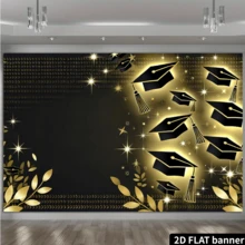 Banner de fundo plano 2D (1 peça), fundo deslumbrante para celebração de formatura, adequado para reunião familiar, casamento, aniversário, Natal, Dia de Ação de Graças, outono, entrada, decoração de quarto, cenário vibrante. - Multicolorido - Ver 4
