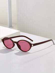 1副女士猫眼PC铆钉复古休闲街头风时尚眼镜 - 彩色 - 查看 3