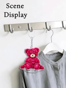 Móc khóa acrylic hình gấu hoa hồng khắc chữ theo yêu cầu, móc khóa cá nhân hóa, móc khóa đôi, quà tặng ngày Valentine, quà sinh nhật, quà kỷ niệm, quà tặng cặp đôi - Nhiều màu - Xem 6