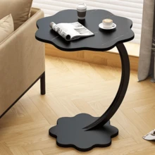 C-Shaped Sofa Side End Table Coffee Laptop Table,Lightweight Mobile Bedside Storage Rack,Living Room Bedroom - Black - View 10