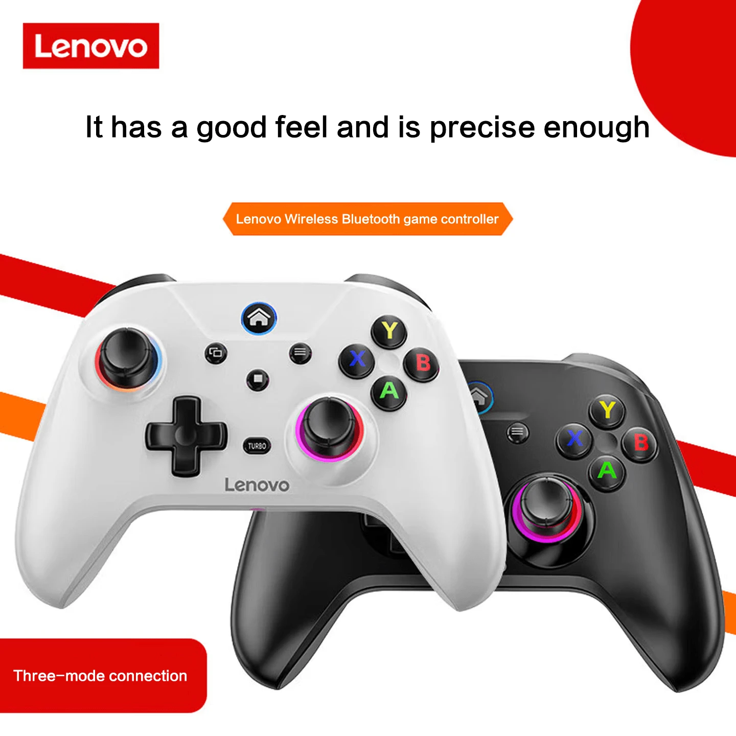 Lenovo S02 Wireless Gaming Controller Three-Mode Connection (2.4G/Bluetooth/Wireless) Hall Effect Joystick And Trigger Compatible With PC/Mobile/IOS/TV 600mAh Battery - Multicolor - View 1