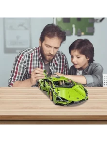 Sports Car Building Block Set, 1280 Pieces. - 綠色 - 查看 4