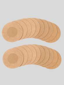 50/100片圆形一次性自粘乳贴，无纺布材质，透气隐形，适用于女士文胸及文胸配件 - 杏色 - 查看 4