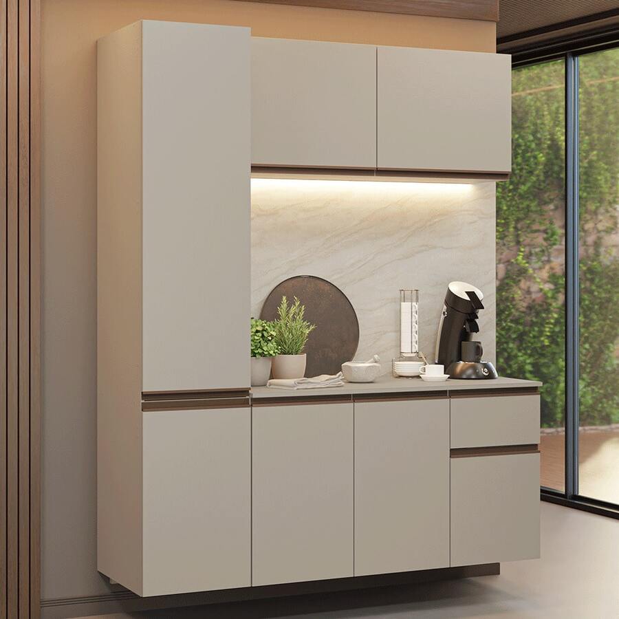 Cocina Integral Completa Modular Madesa Nice 160cm Crema 02 - Beis - Ver 1