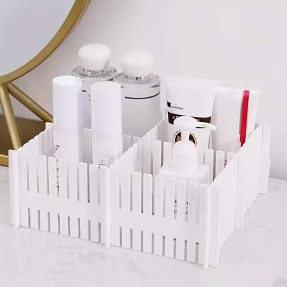 12pcs/8pcs/4pcs/1pc Adjustable Removable Plastic Drawer Divider Organizer Grids, Suitable For Baby Room, Underwear, Socks, Cosmetics, Stationery Storage In Office, Dorm, Home - Multi-Purpose Divider Accessories, Back To School Essential