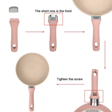 ABKOK Juego de sartenes antiadherentes mini lindas de color rosa y azul, sartén para freír el desayuno, utensilios de cocina para una sola ración, sartén para cocinar mariscos