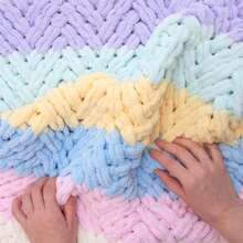 2pcs/200g Soft Ice Bar Chenille Yarn, Thick Chenille Yarn Suitable For Handmade DIY Soft And Thick Knitted Yarn, Can Be Used To Make Blankets, Scarves, Dolls, Slippers, Crochet Yarn - Multicolor - View 3