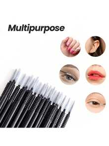 100 Pieces White And Black Cotton Swab Brushes For Lash Extension Tools - Black - View 5