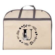 防尘服装罩，婚纱防尘罩，创意字母图案西装外套连衣裙保护罩，防潮悬挂式服装袋，衣柜收纳袋，透气旅行服装袋。