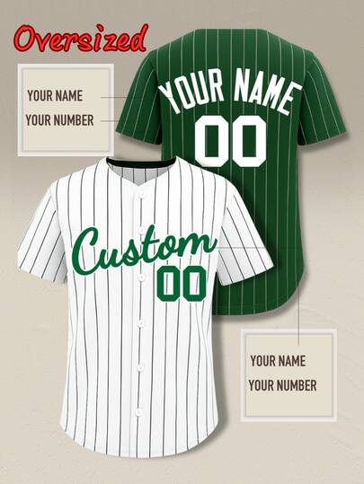 Chaqueta de béisbol de bloques de color verde y blanco para hombre de talla grande: totalmente personalizable, con soporte de diseño gratuito, adecuada para deportes y uso casual de calle en verano