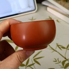 1 Set Purple Clay Teapot Set, Handmade Fired Purple Clay Tea Set, Home & Travel Tea Set, Includes 1 Teapot And 2 Guest Tea Cups, Unique Chinese Style Tea Set, Suitable For Home Use, Guests, And Gifting - Multicolor - View 8