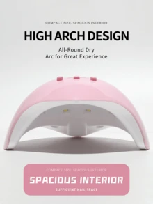 XEIJAYI 1个粉色UV LED美甲灯，12个LED灯珠，专业美甲烘干机，凝胶指甲油固化灯，带3种定时设置 - 粉色 - 查看 6