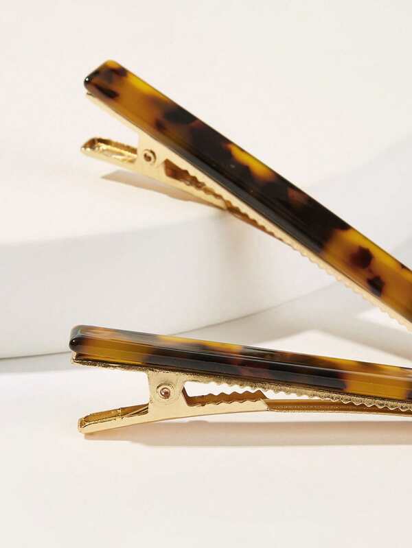 Pinces à cheveux en écaille de tortue et imprimé léopard rétro pour femmes. Barrettes en acrylique celluloid antidérapantes pour cheveux épais ou fins. Accessoires de cheveux chics et esthétiques pour une utilisation quotidienne