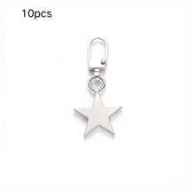2/10 件装多功能星形拉链拉片替换配件，可拆卸半自动金属扣，优质锌合金拉链拉片，适用于手提包、夹克、衣服、鞋子、靴子，可重复使用的装饰星形吊坠扣，用于 DIY 包袋和服装装饰，耐用的拉链拉片替换零件，时尚星形设计 - 彩色 - 查看 14