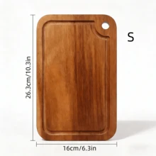 Acacia Wood Cutting Board - Ideal For Meat, Cheese, Bread, Vegetables & Fruits | Food- Kitchen Essential With Serrated Edge & Handle | Perfect Mother's Day Gift For Home Chefs, Multipurpose Kitchen Tool, Elegant Design, Kitchenware - Brown - View 12