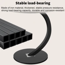 C-Shaped Sofa Side End Table Coffee Laptop Table,Lightweight Mobile Bedside Storage Rack,Living Room Bedroom - Black - View 4