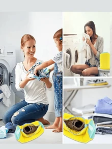 2 Packs/1-Pack Durable Shoe Washing Machine Bags For All Kinds Of Shoes - Yellow, Blue Zipper, Suede Lining, Noise-Reducing Design, Elastic Nylon Zipper, Suitable For All Washing Machines, Protects Sneakers, Casual Shoes And Delicate Clothes. - Multicolor - View 7