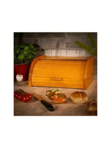 Naturalny drewniany chlebak, do przechowywania w kuchni, pyłoszczelny i odporny na wilgoć, zwijany chlebak, do przechowywania domowych wypieków. - Losowy kolor - Zobacz 4