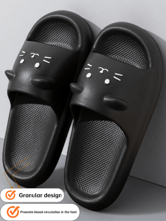 Unisex Slippers, Women's Cute Cat Design Thong Sandals, Summer Non-Slip High Heel Thick Bottom Increased Height Dad Shoes, Soft Elastic Comfortable House Slippers, Outdoor Garden Non-Slip Sandals, Soft Bottom Beach Bathroom Hotel Slipper