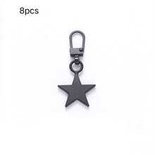 2/10 件装多功能星形拉链拉片替换配件，可拆卸半自动金属扣，优质锌合金拉链拉片，适用于手提包、夹克、衣服、鞋子、靴子，可重复使用的装饰星形吊坠扣，用于 DIY 包袋和服装装饰，耐用的拉链拉片替换零件，时尚星形设计 - 彩色 - 查看 12