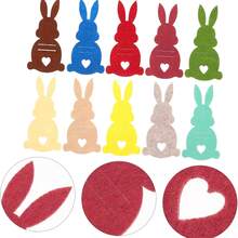 6pcs Easter Bunny Wallet, Classic Creative Easter Wallet Card, Felt Bunny Wallet, Gift Wallet, Felt Pouch To Hold Cash Or Coupons, Easter Bunny Cash Gift Decor, Easter Basket Decor - Multicolor - View 4