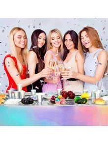 100/50/30/20/10个装 7英寸/9英寸一次性加厚纸盘，防漏，3秒快速清洁，适用于派对/露营/家庭使用，可重复使用，适合生日、派对、毕业典礼、圣诞节、感恩节、万圣节等场合。 - 銀色 - 查看 3