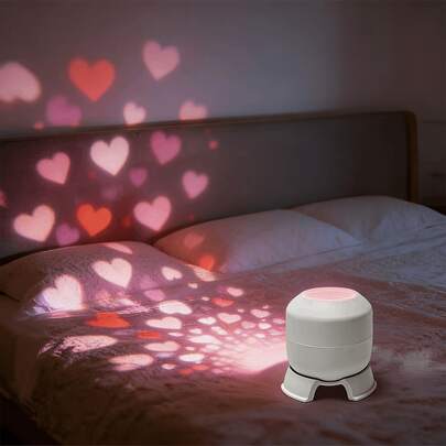 1pc Valentine's Day Projector Red Heart Shaped Projector Light Valentine's Day LED Night Light, With A Rotatable Base Angle, Suitable For Party And Wedding Decoration, Suitable For Home Indoor Bedroom Decoration