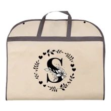 防尘服装罩，婚纱防尘罩，创意字母图案西装外套连衣裙保护罩，防潮悬挂式服装袋，衣柜收纳袋，透气旅行服装袋。