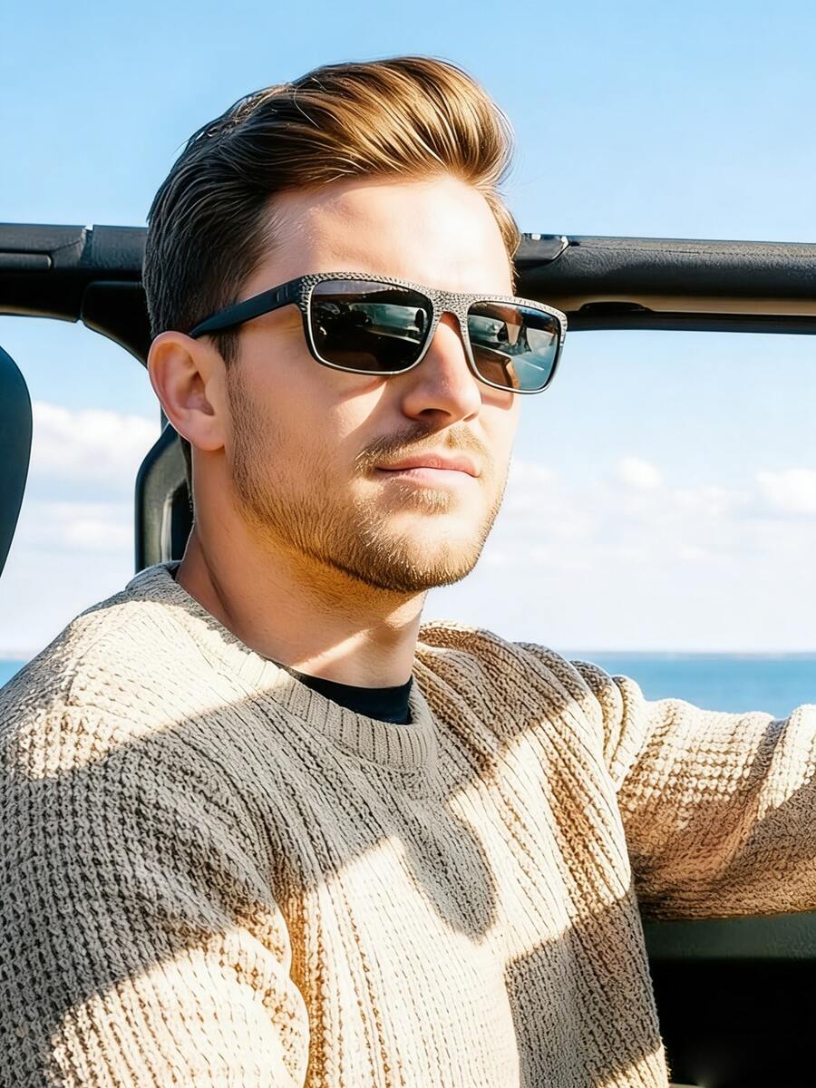 1 Par de Óculos Polarizados Masculinos, Óculos Clássicos de Alta Qualidade para Uso Externo e Direção, Estilo Esportivo