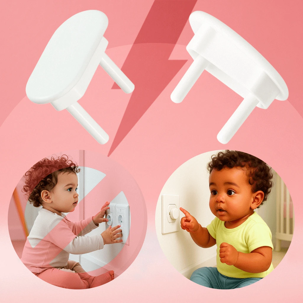 Kit 25 Protetor de Tomada para Bebes Segurança Anti-choque Elétrico - 10 UNIDADES - Visão 1