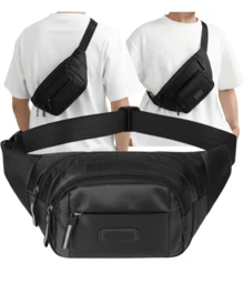 's Fanny Pack Shoulder Bag Unisex Waterproof Waist Bag Streetwear Ondway - 黑色 - 查看 2