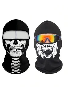 1 件男女通用秋冬弹力吸湿排汗摩托车骑行拉法帽颈套，适合户外活动、派对和角色扮演