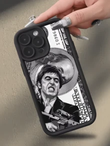 Money 1pc Black Dollar Bill Crazy Killer Minimalist Full Coverage TPU Shockproof Phone Case Compatible With Apple 17, 16, 15, 14, 13, 12, 11 Pro Max, Air, Series - Multicolor - View 2