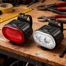 Bicycle LED Headlight & Taillight Set,Bicycle Lighting, Front And Rear Lights, Bicycle Lights, LED Cycling Lights, Bicycle Flashlight Jane, Bicycle Front Tail Light Lights. USB Type-C Fast Charging Bicycle Front,And Portable LED Bike Light, IPX5 Waterproof,Suitable For Various Holiday Gifts, Suitable For Giving Father'S Day Gifts(2PCS) - Black - View 12