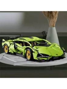 Sports Car Building Block Set, 1280 Pieces. - 綠色 - 查看 5