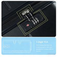 20/24/28 Inch 3-Piece Hard Shell Luggage Set, Lightweight Heavy-Duty ABS Material Expandable Rolling Suitcase With Double Silent Spinner Wheels, Durable Scratch-Resistant Travel Luggage For Business Trips, Weekend Getaways, Family Vacations & Student Travel - 黑色 - 查看 3