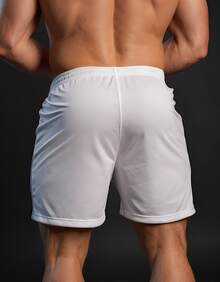 Kit Of 3 2-In-1 RUN Double Shorts For Men's Gym, Running, And Training With Elastane - Helanca Fabric - 珊瑚橙 - 查看 3